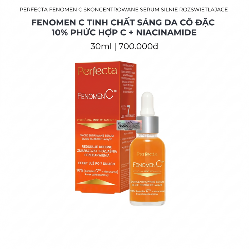 Perfecta Fenomen C 10% Wyrownanie Kolorytu Nawilzenie Odzywienie Booster Na Dzien i Na Noc 15ml – Fenomen C Tinh chất sáng da Ngày Đêm 10% C