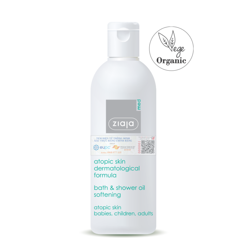 Ziaja Med Atopic Skin Dermatological Formula Bath & Shower Oil Softening 270ml – Dầu tắm mềm mịn da